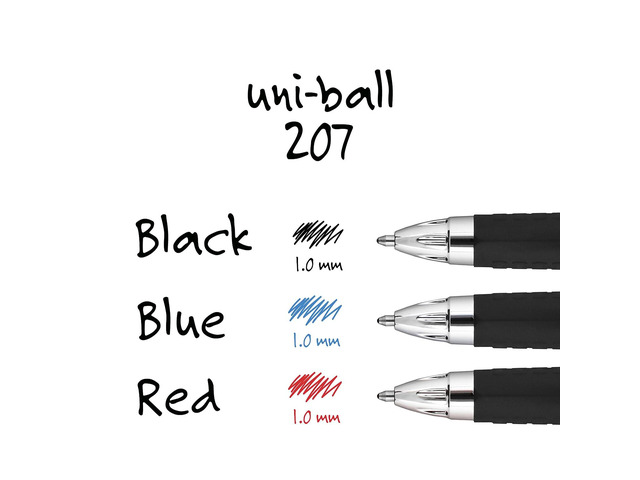 uni-ball 207 RT Retractable Gel Pens Bold Point Black Ink 344742