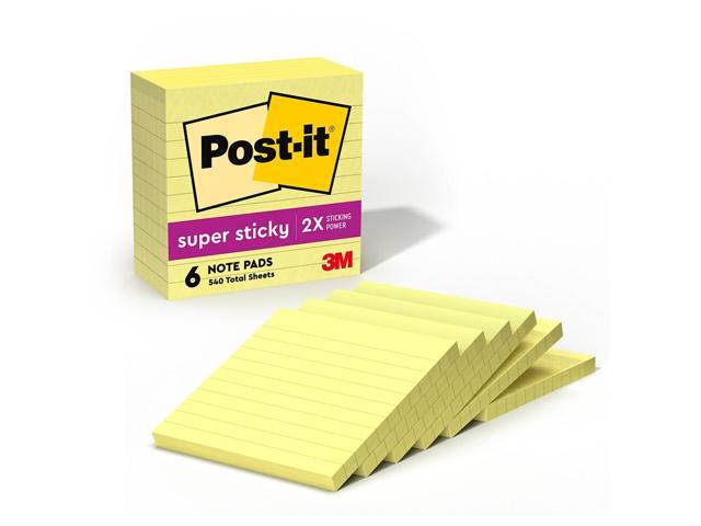 3M Company MMM6756SSCY Post-It Super Sticky Notes 4X4 6Pk Lined