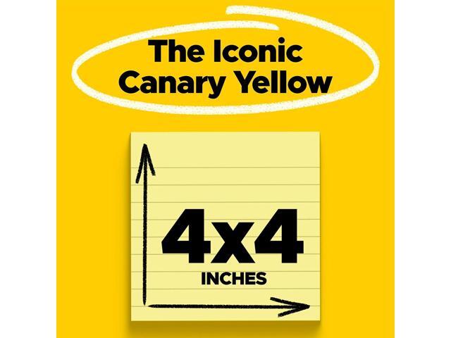 Post-it Super Sticky Notes 4' x 4' Canary Yellow 4 Pads/Pack (675-4SSCY) 667403