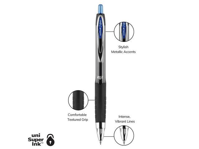 Uni-ball Signo 207 Retractable Gel Pen Medium 0.7 mm Blue Ink 4/Pack 45532PP