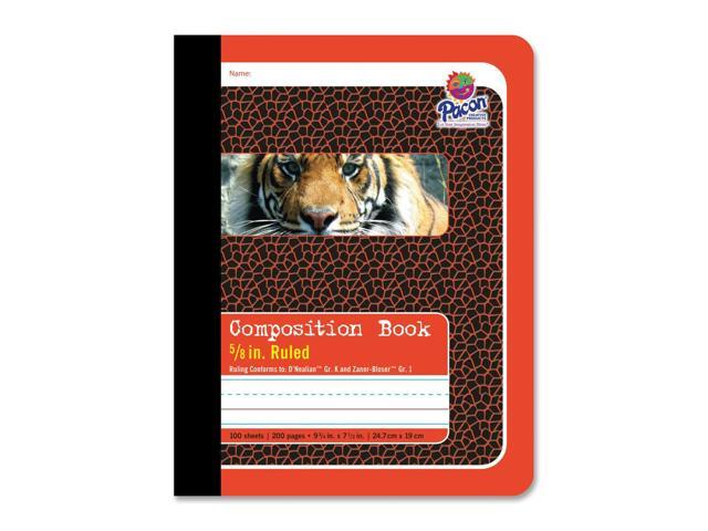 Pacon 2427 Composition Book 100 Sheet - Ruled - 9.75' x 7.50' - 1 Each - White Paper