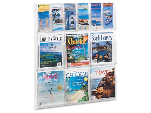 Safco Reveal Clear Literature Displays 12 Compartments 30w x 2d x 34-3/4h Clear