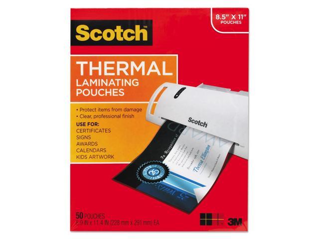 Scotch Letter Size Thermal Laminating Pouches 3 mil 11 1/2 x 9 50/Pack TP385450