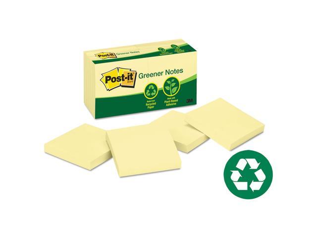 Post-It Greener Notes Note,Post-It,3x3,12/Pk,Yw 654RPYW