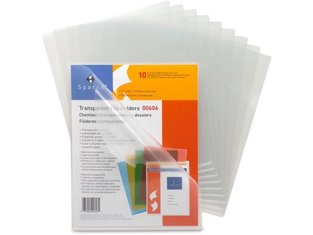 Transparent File Holders Water Resistant 11'x8-1/2' 10/PK CL