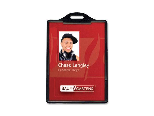 Baumgartens ID Card Holders Vertical 3-3/8'x2-1/8' 25/PK Black 68320