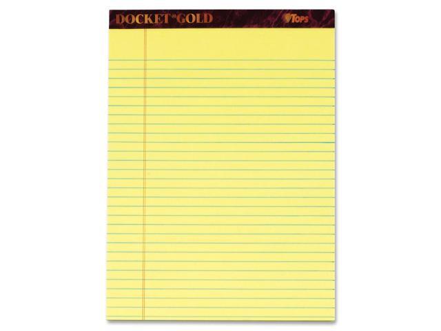 Tops 63956 Docket Ruled Perforated Pads, Gold Legal, 8 1/2 x 11 3/4,Canary, 50 Sheets, 6/Pk