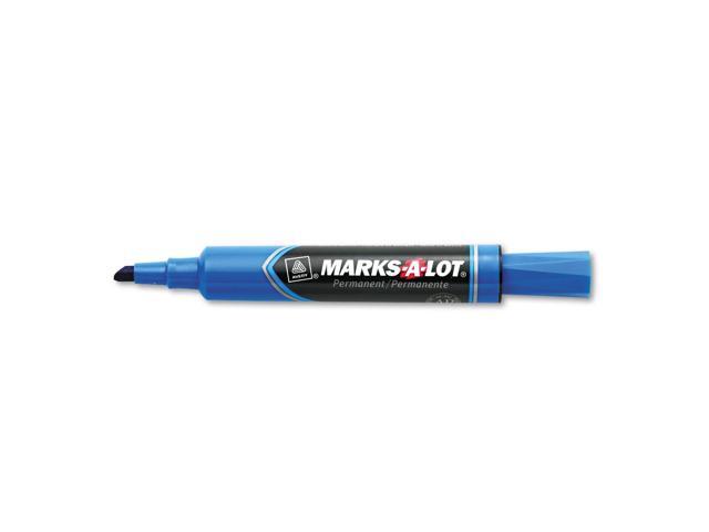 Avery Marks-A-Lot Regular Desk-Style Permanent Marker Chisel Tip Blue Dozen
