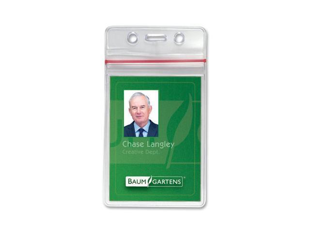 Baumgartens Sealable ID Card Holders Vertical 3-3/4'x2-5/8' 50/PK CL 47840