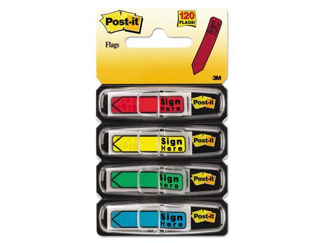 3M 684SH Arrow Flags Sign Here 4 Colors with Dispensers 120 Pack