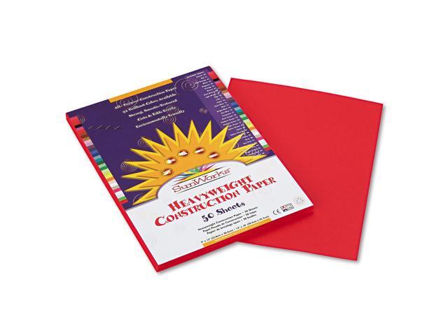 Pacon 9903 SunWorks Construction Paper Heavyweight 9 x 12 Holiday Red 50 Sheets