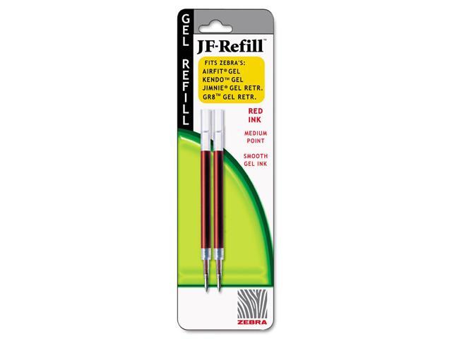 Zebra JF Refill for Jimnie Gel RT/Airfit Gel/Kendo Gel Roller Ball, Med,Red,2/Pack, PK - ZEB87032