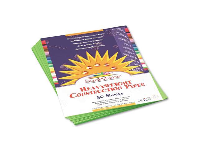 Pacon 9603 SunWorks Construction Paper Heavyweight 9 x 12 Bright Green 50 Sheets