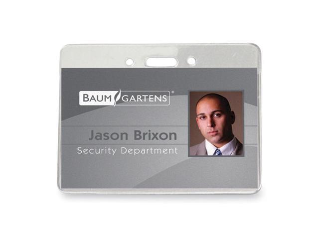 Baumgartens Govt Badge Holder,Vinyl,Horizontal,3-7/8'x2-5/8',50/PK,CL 67870