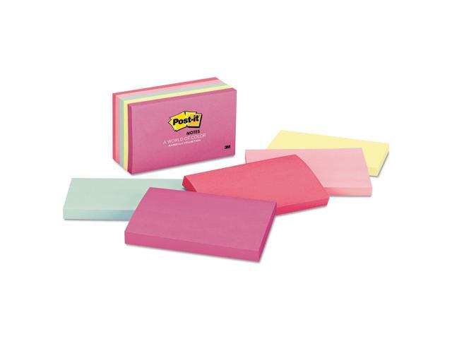 3M 655AST 3 x 5 Five Pastel Colors Five 100-Sheet Pads Pack