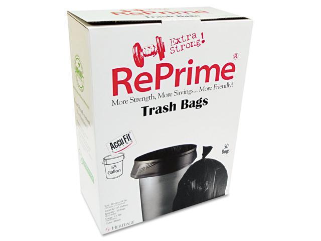 Reprime Can Liners 55gal 1.3mil Black 40' x 53' 50/Box H8053PKRC1