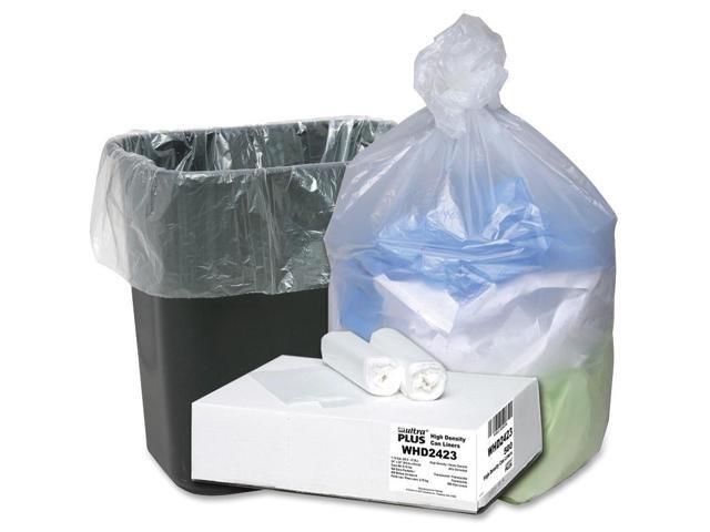 Webster WHD2423 Ultra Plus High Density Trash Can Liner 10 gal - 24' x 24' - 0.31 mil (8 Micron) Thickness - High Density - Resin - 500/Carton -...