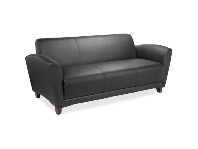 Lorell Reception Sofa 75'x34-1/2'x31-1/4' Black Leather 68950