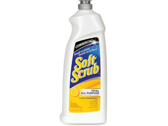 Soft Scrub 15020CT Soft Scrub Lemon Cleanser, Non-Bleach, Biodegradable, 24 oz. Bottle, 6/Carton