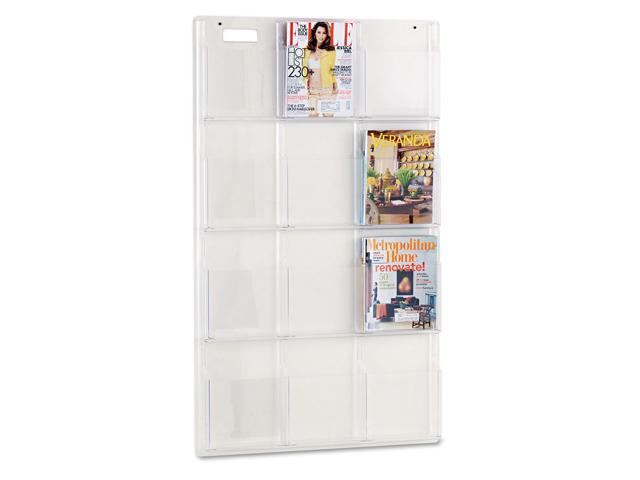 Safco Reveal Clear Literature Displays 12 Compartments 30w x 2d x 49h Clear