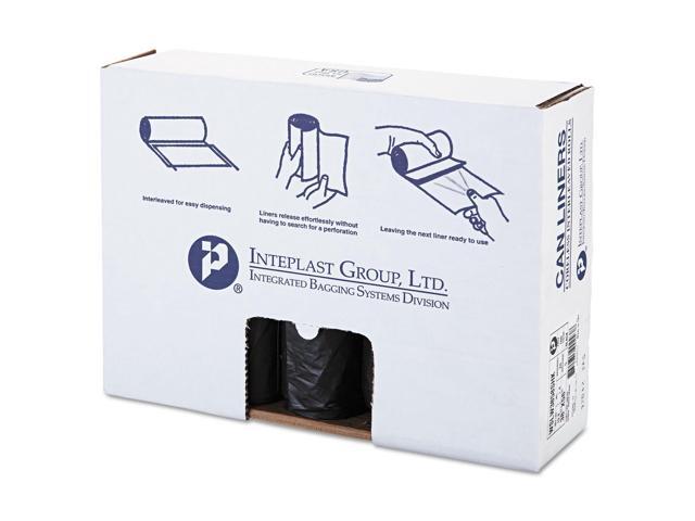 Inteplast Group SLW3858SHK Low-Density Can Liner, 38 x 58, 60gal, 1.4mil, Black, 20/Roll, 5 Rolls/Carton, 1 Carton