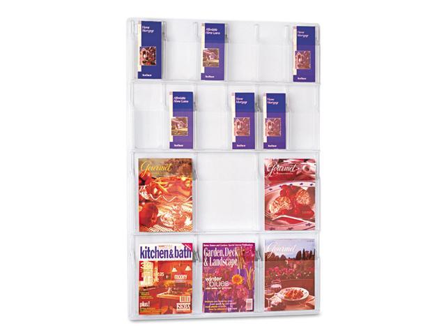Safco Reveal Clear Literature Displays 18 Compartments 30w x 2d x 45h Clear