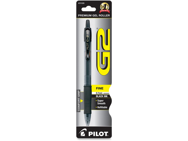 Pilot G2 Gel Pen Retractable Fine Point Black 31026