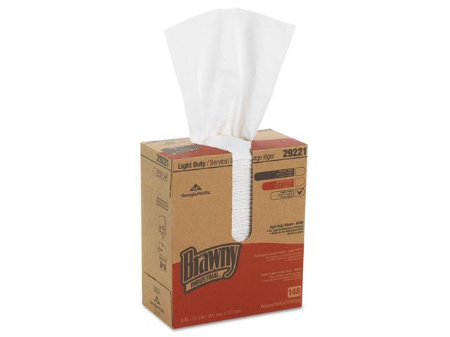Brawny Light-Duty Paper Wipers 8 x 12 1/2 White 148/Box 20 Boxes/Carton 29221