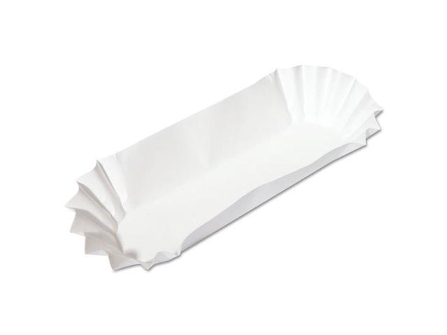Hoffmaster 10740 Fluted Hot Dog Trays, 6w x 2d x 2h, White, 500/Sleeve, 6 Sleeves/Carton