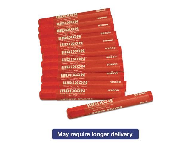 Dixon Ticonderoga 52000 Lumber Crayons, Red, Dozen