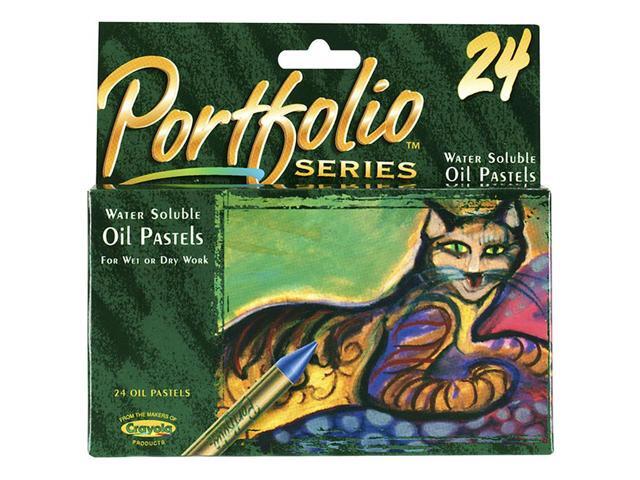 CRAYOLA 523624 PORTFOLIO OIL PASTELS 24 COLOR SET WATER SOLUBLE