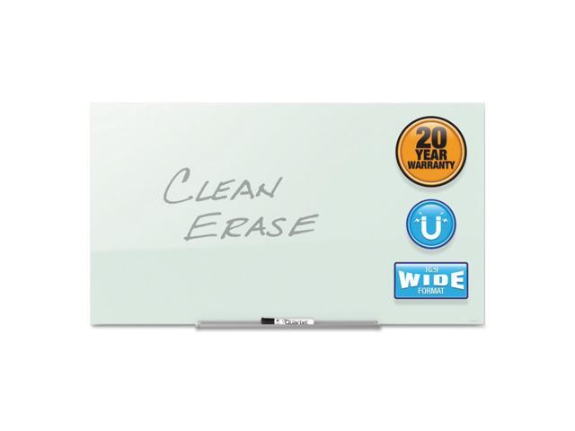 Quartet InvisaMount Magnetic Glass Marker Board Frameless 85' x 48' White Surface G8548IMW