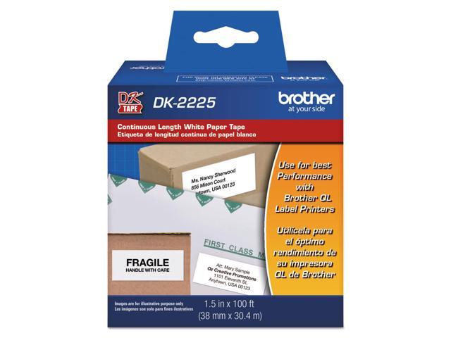 Continuous Paper Label Tape, 1-1/2' x 100 ft, Black/White DK2225