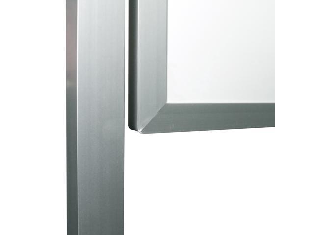 Ghent ARM1M134 Reversible Magnetic Porcelain Whiteboard with Aluminum Frame - 53.25' x 72.25' - White Surface, Satin Aluminum Frame