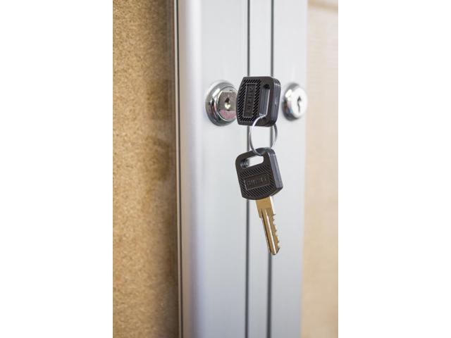 Ghent PA13630K 1 Door Enclosed Natural Cork Bulletin Board with Satin Frame - 30' x 36' - Tan Surface, Satin Aluminum Frame