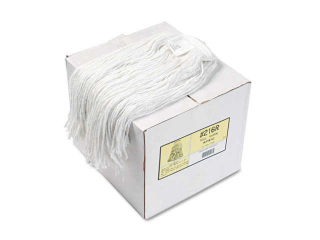 Boardwalk Premium Cut-End Wet Mop Heads Rayon 16oz White 12/Carton 216RCT