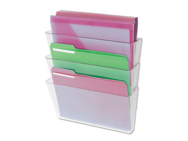 Universal 3 Pocket Wall File Starter Set Letter Clear 53682
