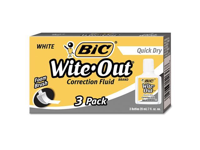 Bic Wite-Out Quick Dry Correction Fluid 20 ml Bottle White 3/Pack WOFQD324