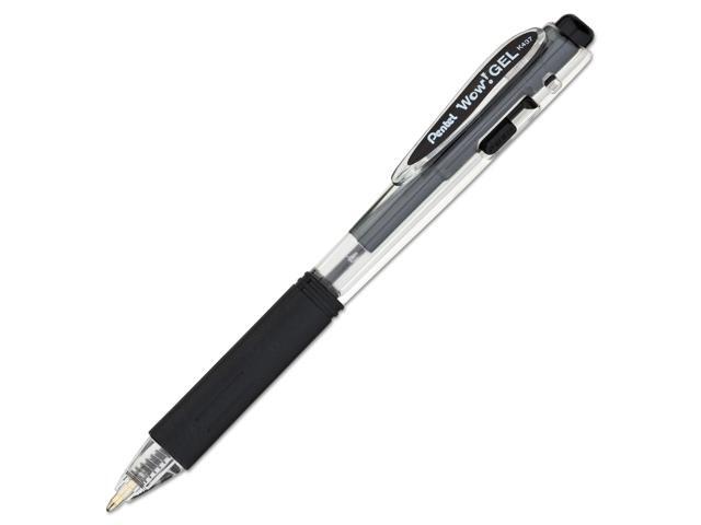 Pentel WOW! Retractable Gel Pen .7mm Translucent Barrel Black Ink 24/Pack K437ASW2
