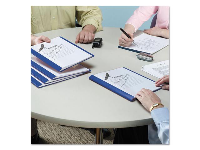 Smead Poly Report Cover Tang Clip Letter 1/2' Capacity Clear/Blue 25/Box 87452