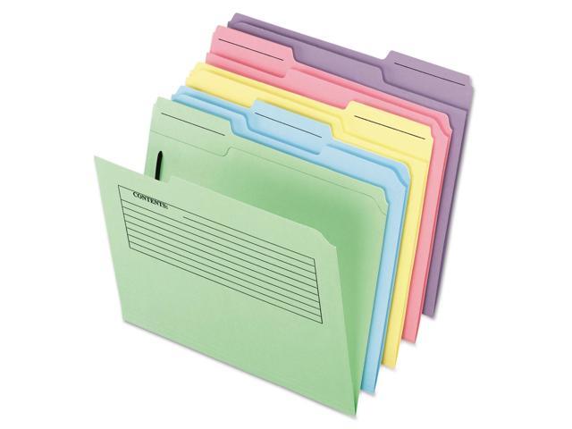 Tops Pendaflex 45270 Printed Notes Folders with Fastener 1/3 Cut Top Tab Letter Assorted 30 Pack