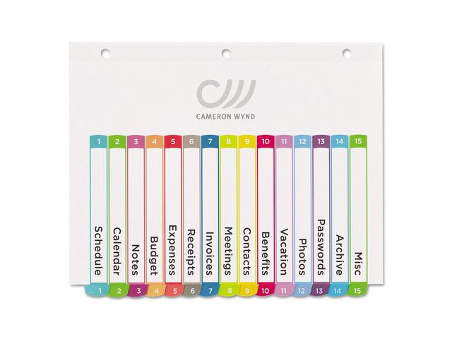Avery Ready Index Table of Contents Dividers Multicolor Tabs 1-15 Letter 11845