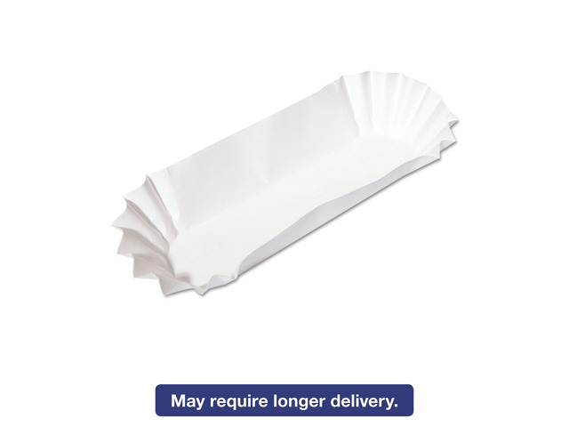 Hoffmaster 10740 Fluted Hot Dog Trays, 6w x 2d x 2h, White, 500/Sleeve, 6 Sleeves/Carton