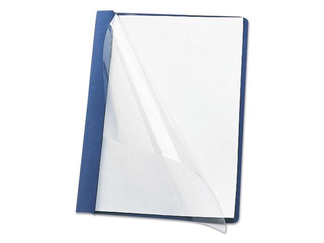 Smead Poly Report Cover Tang Clip Letter 1/2' Capacity Clear/Blue 25/Box 87452