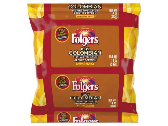 Folgers Colombian Ground Coffee Filter Packs Ground - Regular - Colombian - Bold - 1.4 oz - 40 / Carton FOL10107