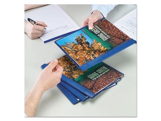 Smead Poly Report Cover Tang Clip Letter 1/2' Capacity Clear/Blue 25/Box 87452