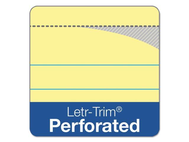 TOPS Docket Ruled Perforated Pads 8 1/2 x 11 3/4 Canary 50 Sheets 6/Pack 63406