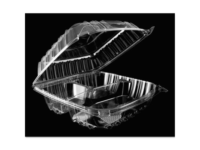 Dart ClearSeal Hinged-Lid Plastic Containers 8 1/4 x 3 x 8 1/4 Clear 125/PK 2 PK