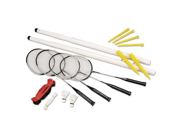 Champion Sports DBSET Deluxe Badminton Set - 20 ft Net with 4 Rackets - 2 Shuttlecocks