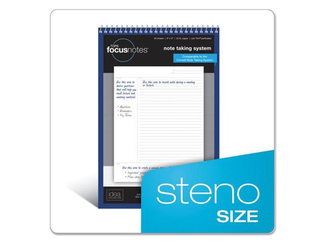 Tops Focusnotes Steno Pad, Pitman Rule, Blue Cover, 80 White 6 X 9 Sheets 90222